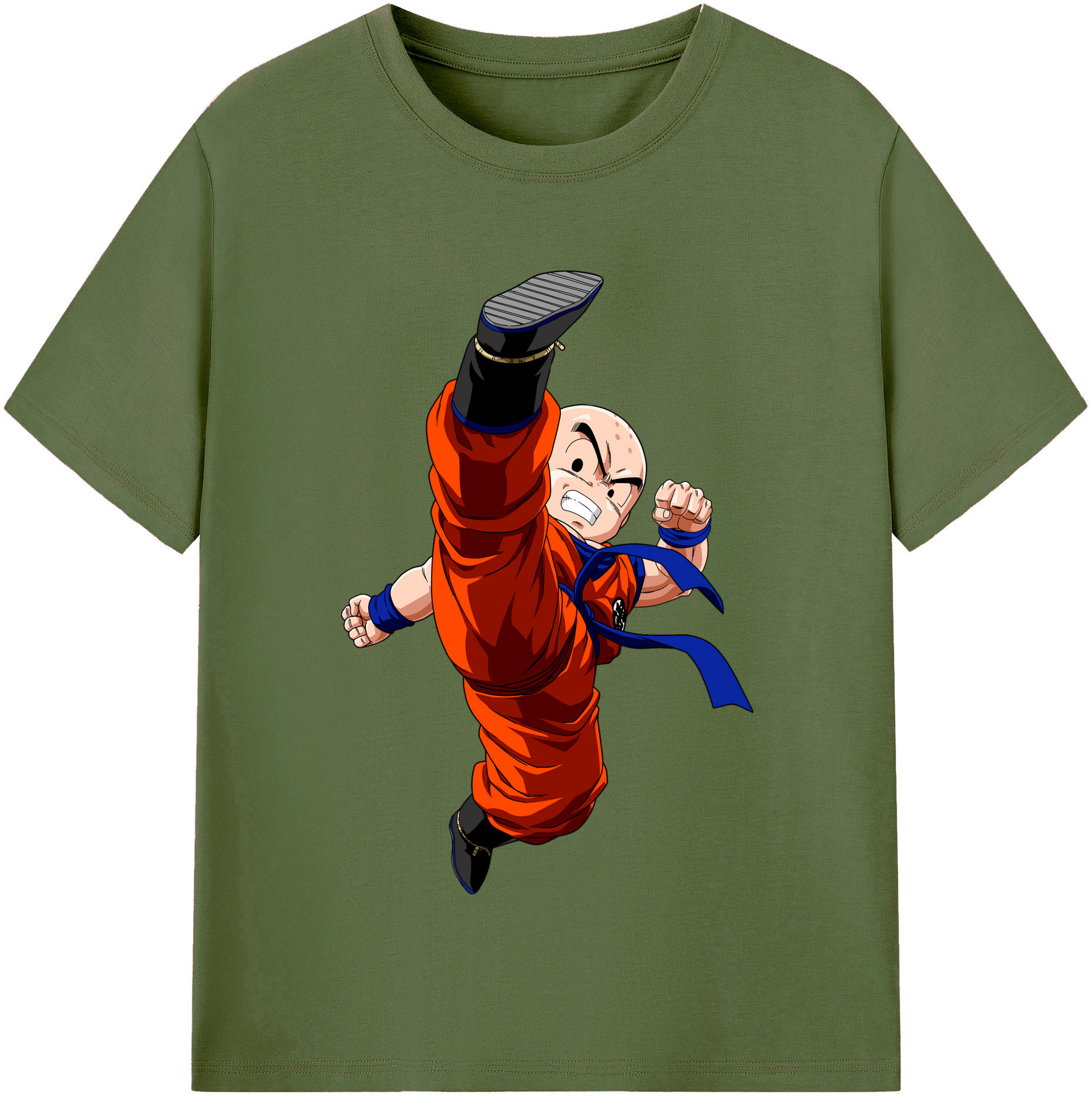 （画像用） ドラゴンボール クリリン DRAGON BALL krillin 綿100％半袖Tシャツ（フロントプリント）